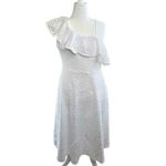 Lilly Pulitzer Callisto One Shoulder Resort White Terry Lace Midi Dress Size 12 Photo 2