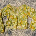 Showpo Women’s Size 2 Long Sleeve Floral Cropped Blouse Photo 0