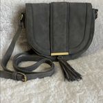 Southwestern Grey Crossbody Bag with Saddle Shape and Tassel Detail Gray Photo 8