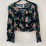 Xhilaration Floral Crop Blouse Top Photo 0