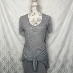 Rebecca Taylor  Grey‎ Heathered Knit Tie Front T Shirt Dress Size Small Photo 3