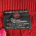 Vtg L  Image Maker Cardigan Sweater Chunky Cable Knit Red Walt Disney Co Photo 4