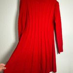 Jessica Howard  Cable Knit Sweater Dress Womens L Red Mock Neck Fit & Flare NWT Photo 5
