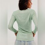 Free People Gold Rush Sequin Long Sleeve Top Tee Mint Green Medium New Photo 4