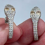 NWT Crystal Avenue silver pave’ CZ snake head earrings Photo 0