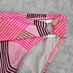 kim rogers  Pink Brown Stripe Medium Bikini Bottom Swimwear Photo 2