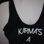 No Boundaries NoBo M KARMA's A BEACH Black 1-Piece Swim Suit Photo 2