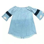 Cotton Bleu Strapless Denim Dress With a Raw Hem Blue Size M Photo 6