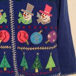Snowman Ugly Christmas Sweater Blue Photo 2