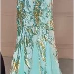 Tiffany blue with blue and gold sequins Photo 2