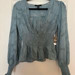 Forever 21  Teal Blouse Long Sleeve Photo 0