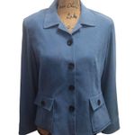 KS Petite Collection Blue Suede Like Blazer with Matching Tank Top Size 12P Photo 0