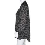 Beach Lunch Lounge Shirt Womens Small Black White Paisley Popover Boho Casual Photo 2