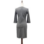 Theory  Stretch Wool Boatneck Fitted Sheath Charcoal Gray 3/4 Sleeve Dress Size 2 Photo 7