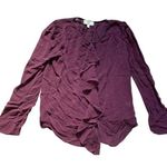 Moulinette Soeurs Anthropologie  Purple 100% Silk Blouse 10 Photo 0