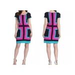 Lilly Pulitzer  Sweater Dress Isabella Knit  Colorblock Navy Pink Teal Women Sz M Photo 1