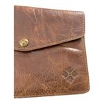 Patricia Nash  Midi Leather iPad Case Clutch Brown Cognac Vintage Style Photo 4
