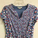 Boden Emery falling blossoms floral polkadot short sleeve jersey dress 6 Blue Photo 2