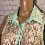 Grass Collection  Sheer Lace Sleeveless Top Jrs L Photo 1
