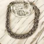 EXPRESS  Braided Snake Chain Necklace Gunmetal Dark Silver Toned Metal Chunky Photo 0