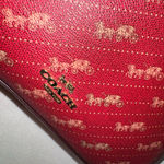 Coach Burgandy Tote 27 Horse And Carriage Dot Print With Matching Mini Charm Photo 9