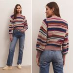 Z Supply  Ashville Striped Balloon Sleeve Striped Sweater Size Small Photo 1