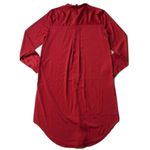 Eileen Fisher NWT  Mandarin Collar Shirt in Serrano Red Satin Button Tunic PS Photo 5