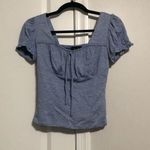 By & By Blue Short Sleeve Scrunched Top Size XS Photo 0