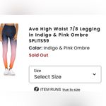 Splits59 Ava High Waist 7/8 Legging in Indigo & Pink Ombre
 size small Photo 4