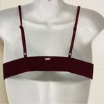 PINK - Victoria's Secret Victoria's Secret Pink Rose Embroidered Triangle Bralette Bra‎ Sz Small Burgundy Photo 5