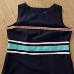 Vintage Vicki Wayne Navy Sheath Dress Colorblock Trim USA Made retro modest Blue Size 14P Photo 5