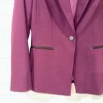 Calvin Klein  Plum Women’s Blazer with Faux Leather Collar Photo 5