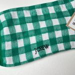 J.Crew Women's Ankle Gingham Green and White Plaid Print Socks OS Photo 2