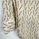 Equipment  Silk Tan Brown Nail Print Button Down Shirt Womens s Whimsical Casual Photo 1