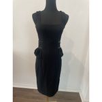 Dsquared2 Black Peplum Leather Trim Wool Mid Photo 4