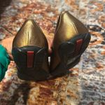  Bronze Leather Elastic Band Flat Shoes Prada Size 35 Photo 3