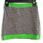 ZARA Halter Crop Top + Knit Jacquard High Waisted Mini Skirt Neon Green Small Photo 4
