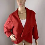 Chico's  Women's 3 (XL) Burnt Orange Open Knit Cardigan 100% Wool Fall Layering Photo 1