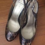 Joan & David Leopard Print Leather Slingback Round Toe Pumps Photo 0