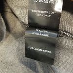 Love Token ππ Murray Genuine Real Rabbit Fur Sleeve Denim Jacket Coat ~ Black M Photo 14