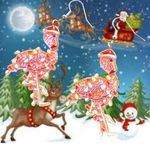 Christmas Flamingo Earrings New Santa Hat Holiday Lights Glitter Accents… Pink Photo 3