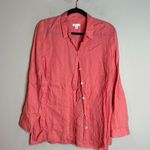 J. Jill Love Linen Essential Shirt in salmon coral pink Size M Photo 0