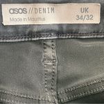 ASOS Women’s High Waisted Coated Wax Straight Leg Jeans Size 34/32 Black Photo 6