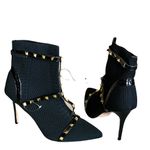 Catherine Malandrino NEW Catherine  Socks Studded Pull On Ankle Boot Black Photo 3