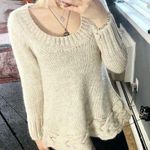 ZARA  knit cream scoop neck sweater Photo 0