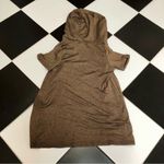 Michael Stars Open Front Hooded Cardigan Sweater Short Sleeve Bronze Metallic M Photo 1