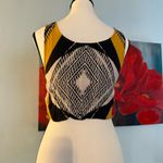 Alice + Olivia Yellow and Black Geometric Crop Top Photo 3