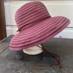 Women's San Diego Hat Company Wide Moldable Brim Sun Hat Maroon Purple Drawcord Pink Photo 2