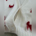 Luna Ivy women’s Bow Cardigan size medium Red Photo 7