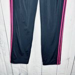 Adidas Jersey Track Pants Womens Sz L (32x30) Black Pink Active Sport Gym Photo 3